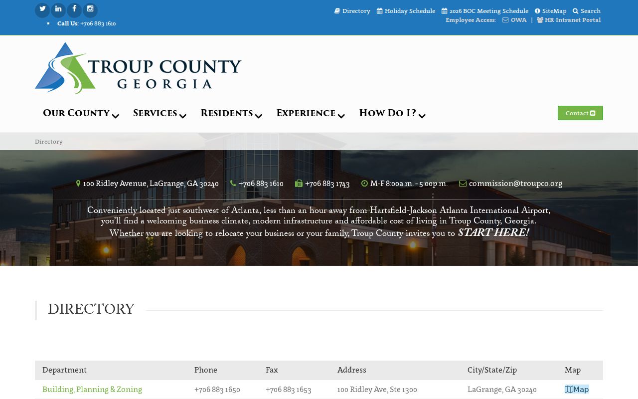 Troup County court docket office directory