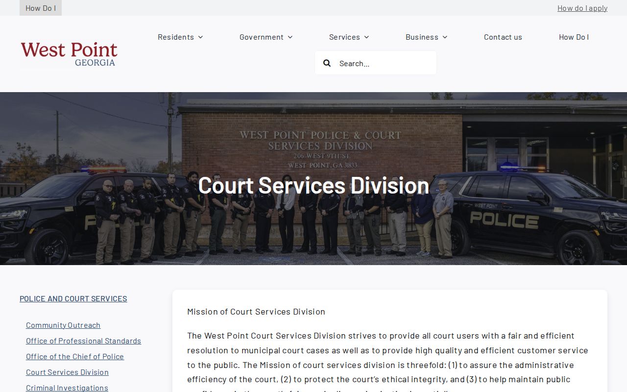 West Point court records Court Services hours dates mail and phone
